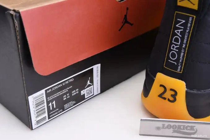 One Kick Gold 130690-070 Retro Black University Air 12 Jordan 0609